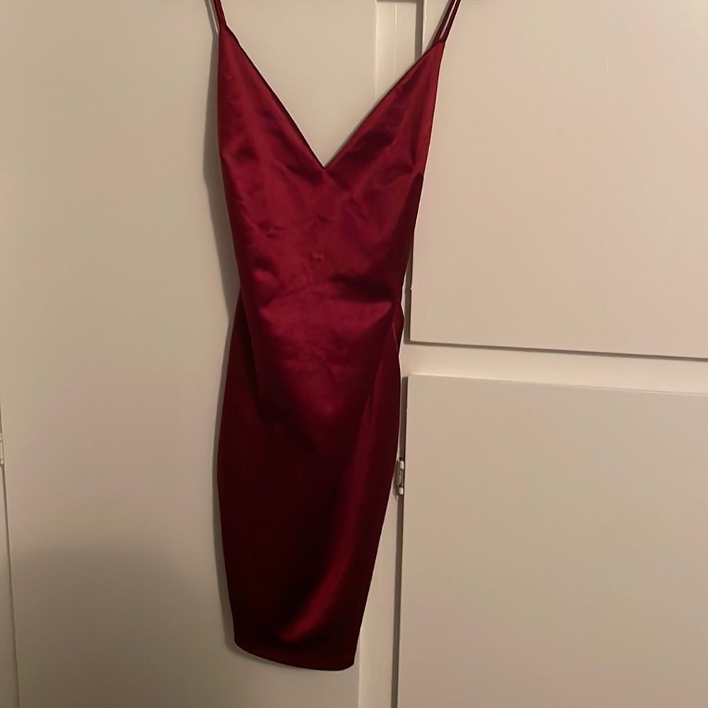 Satin red dress
